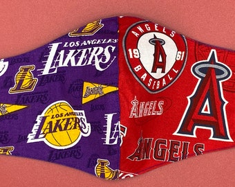 LA Angels and Lakers Face Mask, Angels Mask, LA Lakers Mask, LA Angels, Los Angeles Lakers, Two in One, Basketball and Baseball, nba and mlb