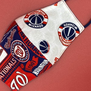 Washington Wizards Face Mask, Washington Nationals Face Mask, Wizards and Nationals FaceMask, Baseball MLB Basketball NBA, Two In One, Sizes image 9