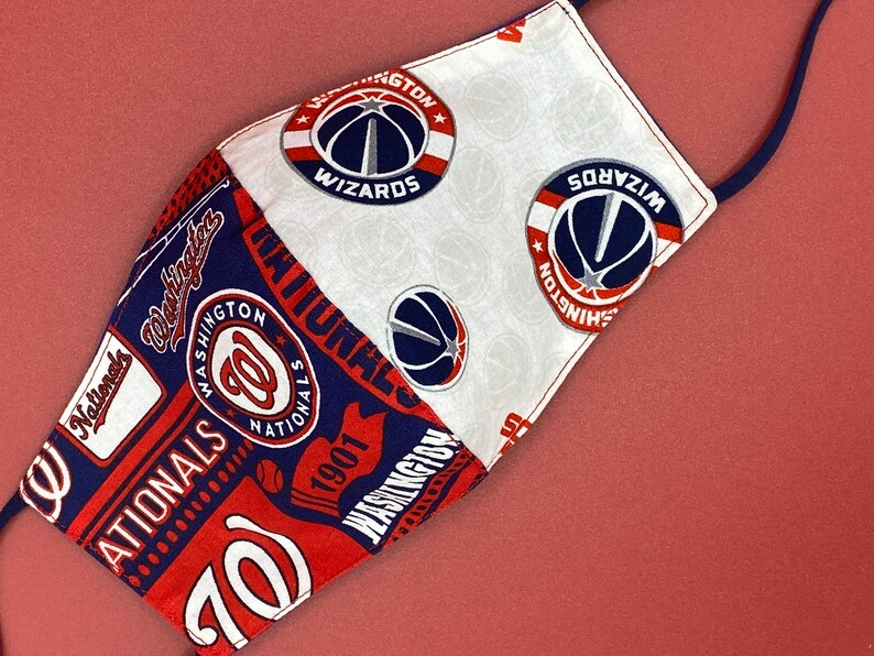 Washington Wizards Face Mask, Washington Nationals Face Mask, Wizards and Nationals FaceMask, Baseball MLB Basketball NBA, Two In One, Sizes image 9