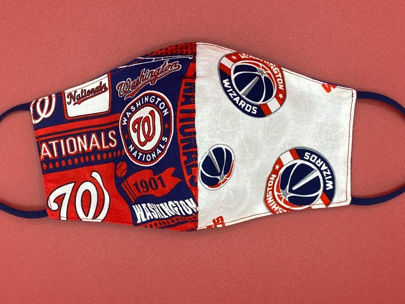 Washington Wizards Face Mask, Washington Nationals Face Mask, Wizards and Nationals FaceMask, Baseball MLB Basketball NBA, Two In One, Sizes image 6