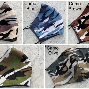 Camouflage, United States Army, Military Face Mask, ABU ACU BDU National Guards Uniform FaceMask Ready to Ship Reversible Cotton Washable