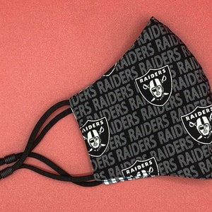 Oakland Raiders Face Mask, Raiders Face Mask, Adjustable Mask, NFL Face Mask, Las Vegas Oakland Raiders, Vegas Raiders Mask, XXL, Child, Men