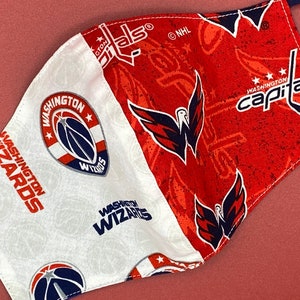 Washington Wizards Face Mask, Washington Capitals Face Mask, Wizards and Capitals 2in1 Mask, Washington Capitals, Wizards, XXL, Men, Child