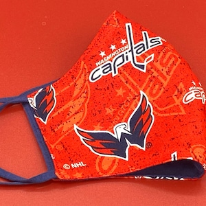 Washington Capitals Face Mask, Capitals Face Mask, Capitals Mask, Adjustable FaceMask, NHL Hockey Face Mask, Sports, XXL, Child, Men, Women