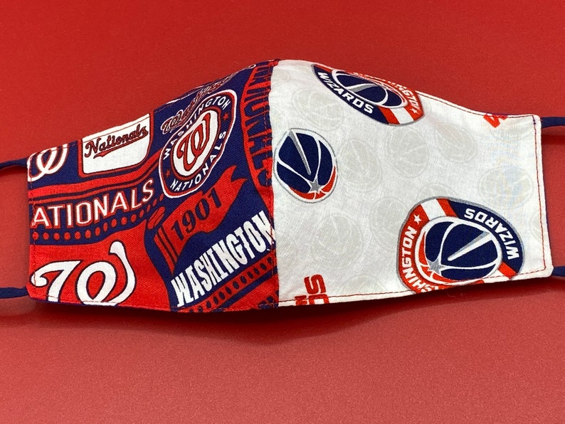 Washington Wizards Face Mask, Washington Nationals Face Mask, Wizards and Nationals FaceMask, Baseball MLB Basketball NBA, Two In One, Sizes image 10