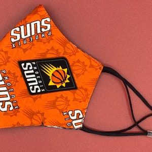 Phoenix Suns Face Mask, SUNS Mask, Arizona Basketball Facemask, Adjustable, NBA Face Mask, Sports, Cotton, Washable, Reusable, Made in USA