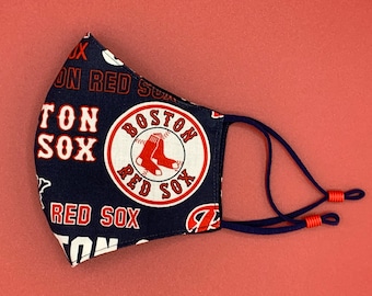 Red Sox Face Mask, Boston Red Sox Mask, RedSox Mask, Adjustable FaceMask, MLB Baseball Face Mask, Sports, Cotton, Washable, Reusable, USA