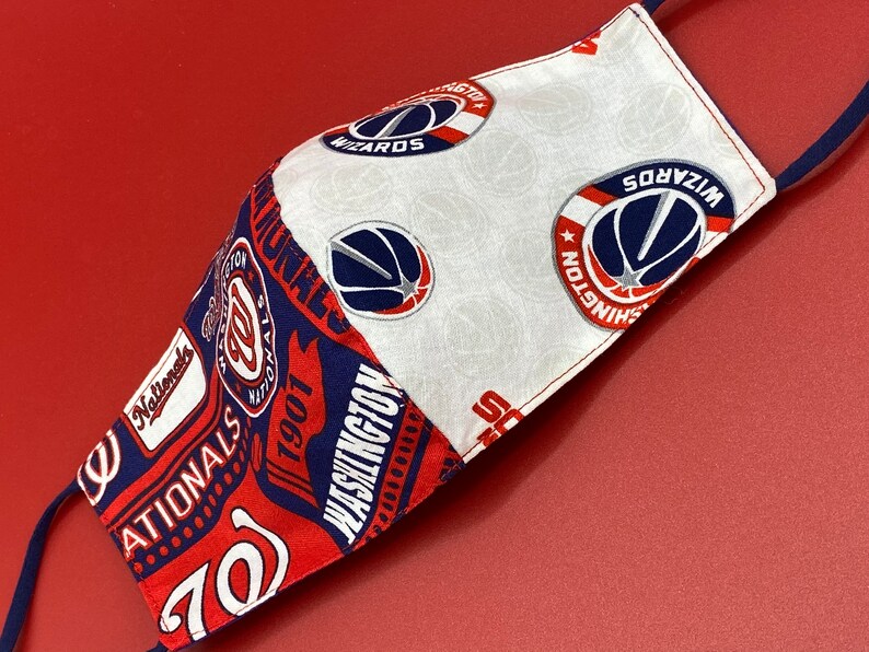 Washington Wizards Face Mask, Washington Nationals Face Mask, Wizards and Nationals FaceMask, Baseball MLB Basketball NBA, Two In One, Sizes image 2