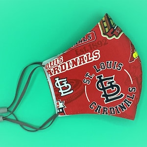 St Louis Cardinals Face Mask, Cardinals Face Mask, Adjustable FaceMask, MLB Baseball Face Mask, Sports, Cotton, Washable, Reusable, USA