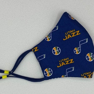Utah Jazz Mask, Jazz Face Mask, Salt Lake City, Utah, Jazz, NBA, Adjustable, NBA Face Mask, Basketball, Utah Jazz, XXL, Child, Women, Men
