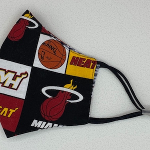 Miami Heat Mask, Heat Mask, Miami Heat Face Mask, Adjustable, NBA Face Mask, Basketball, Miami Heat, NBA team, XXL, Child, Women, Men