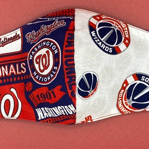 Washington Wizards Face Mask, Washington Nationals Face Mask, Wizards and Nationals FaceMask, Baseball MLB Basketball NBA, Two In One, Sizes image 1