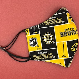Boston Bruins Face Mask, Bruins Face Mask, Bruins Mask, Adjustable FaceMask, NHL Hockey Face Mask, Sports, XXL, Child, Men, Women, Bruins