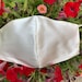 Ivory Satin Mask, White Satin Mask, Bridal Face Mask, Wedding Face Mask, Bridesmaid Mask, Wedding Party Mask, Made in USA, Silk, Chiffon