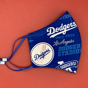 Dodgers Face Mask, LA Dodgers Mask, Los Angeles Dodgers Mask, Adjustable FaceMask, MLB Face Mask, Sports, Cotton, Washable, Reusable, USA