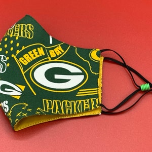 Green Bay Packers Face Mask, Packers Facemask, Adjustable Facemask, NFL ...