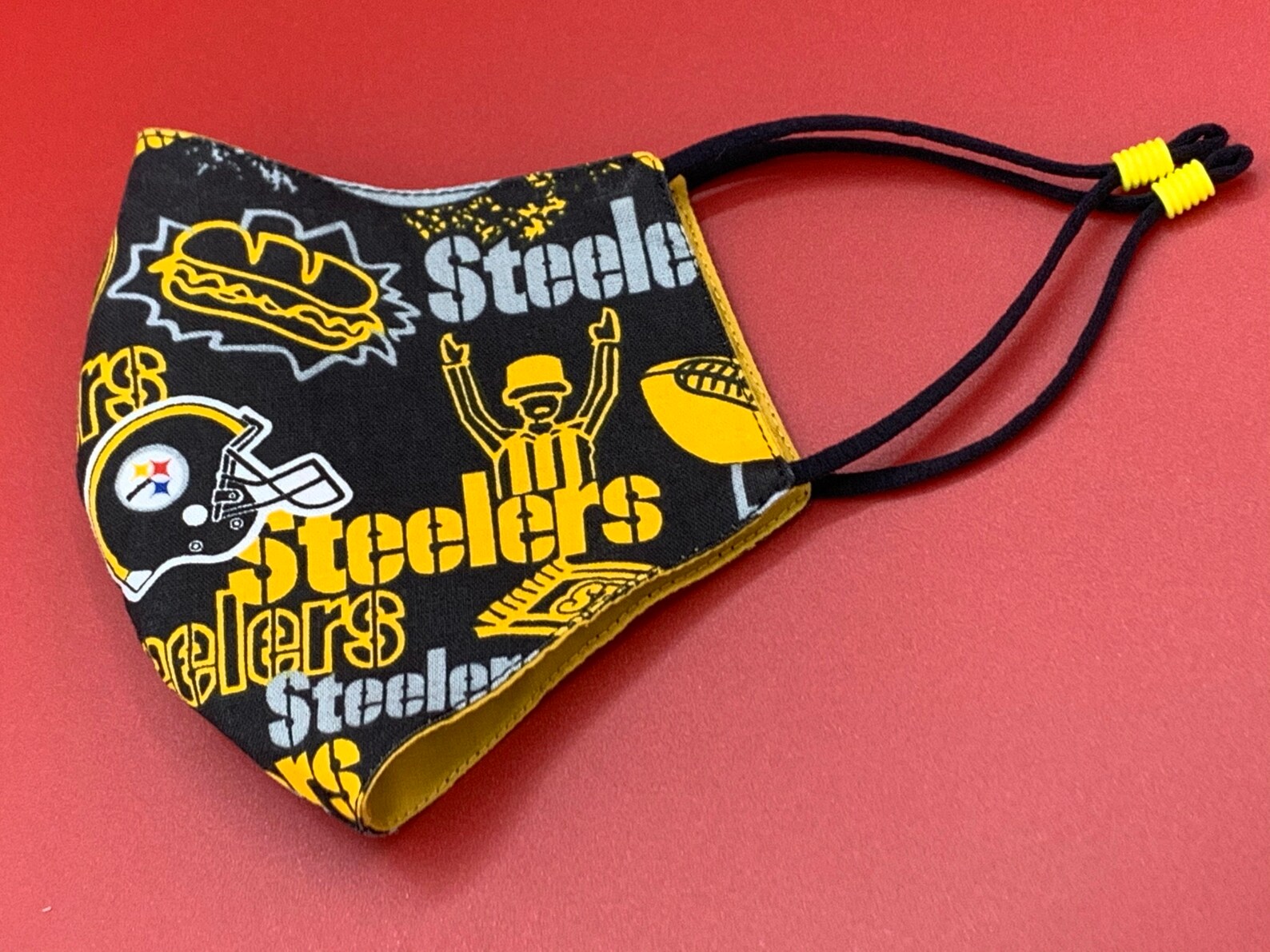 Pittsburgh Steelers Face Mask Steelers Mask Adjustable Etsy