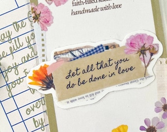 Let All That You Do Be Done In Love Sticker | Christian Sticker | Faith Sticker | Bible Verse Sticker | Bible Sticker | Jesus | God