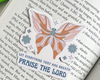 Praise the Lord Sticker, Christian Sticker, Butterfly Sticker, Bible Verse Sticker, Faith Sticker, Aesthetic Sticker, Trendy Sticker