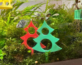Christmas Trees Decoration. 3D Printed Pack of 2 for Aquarium Fish Tank. Happy Holiday Theme Decoration. Perfect Gift Idea. Fast Shipping.