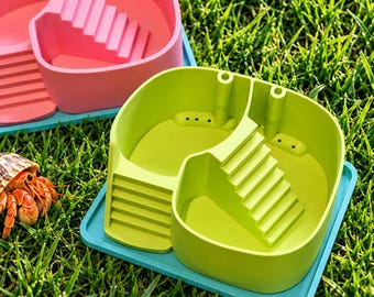 Hermit Crab Pool Tray. Durable Water Pool Base. Spill & Splash Catch Tray. Crabitat Accessory. 3 Sizes Available Small Medium Large