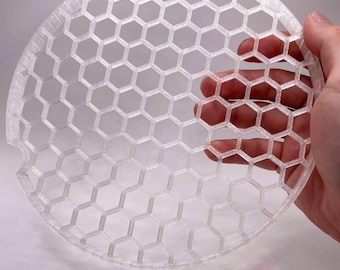 Custom Honeycomb Lid for Round Nano Fish Tank – Tailored Fit with Cord Slot. Unique Designed Lid Perfect Fit For Fish Tank.