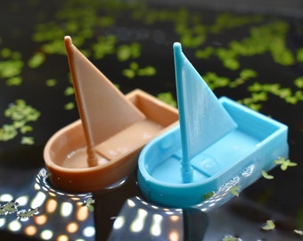 2 Mini Floating Sailboats for DIY Aquarium Project. Nano Floaters Décor For Fish Tank. Water Surface Mini Boats. Fast Shipping from Canada.