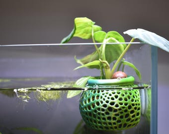 Aquarium Plant Pot Holder. Lightweight Plant Pot with Suction Cup. Aquatic Plants Holder. Promote Healthy Root Growth. Fish Tank Aesthetic.