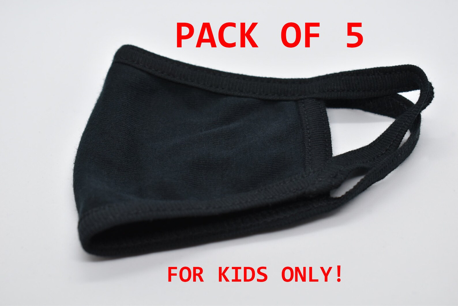 Pack of 5 Washable Black Face Mask for Kids. ReadytoPrint Etsy