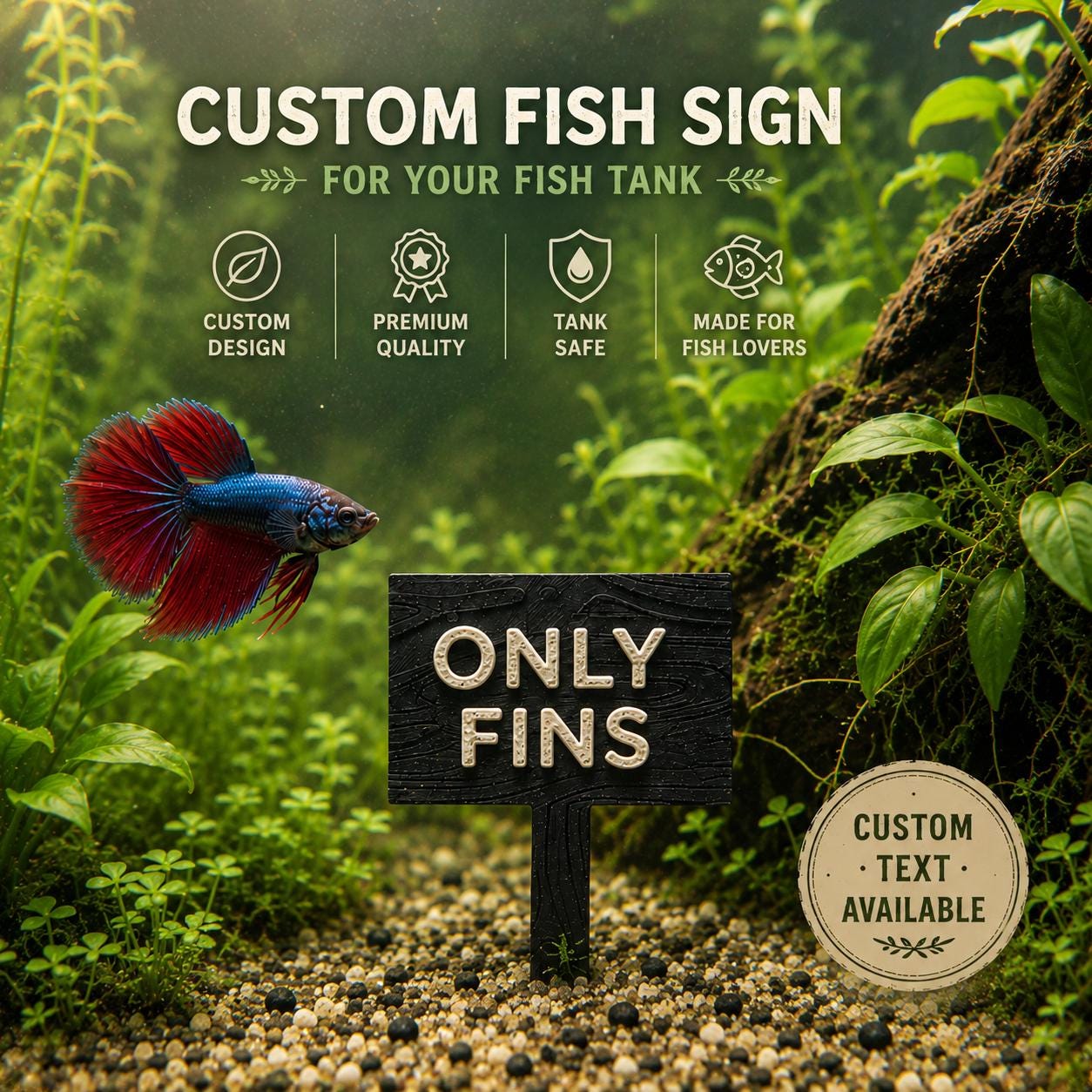 Custom Fishing Sign for Aquarium Tank Decor. Custom Fun Sign for Fish ...