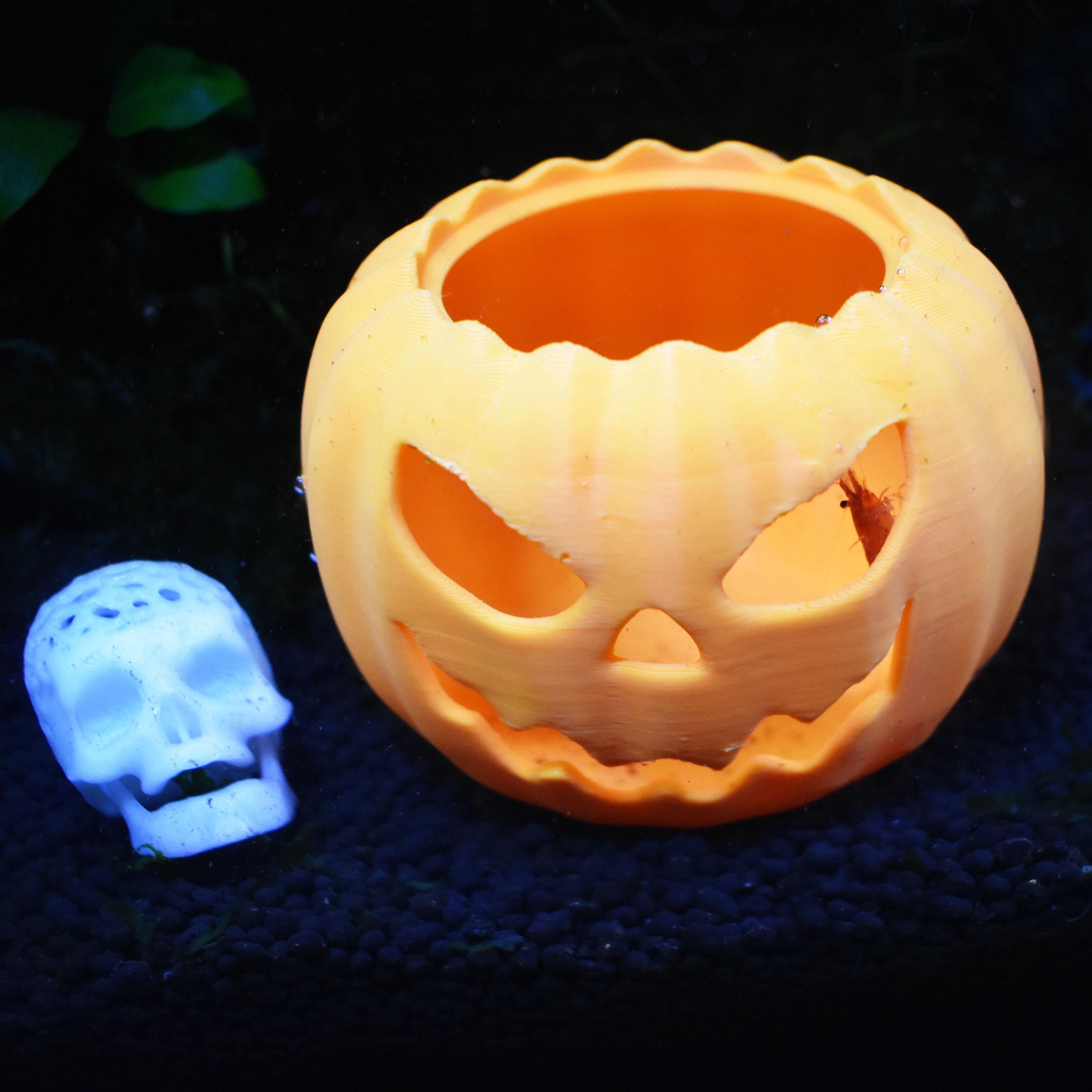 水槽 Pumpkin Halloween Pumpkin for Aquarium Fish Tank. 3D Printed Pumpkin