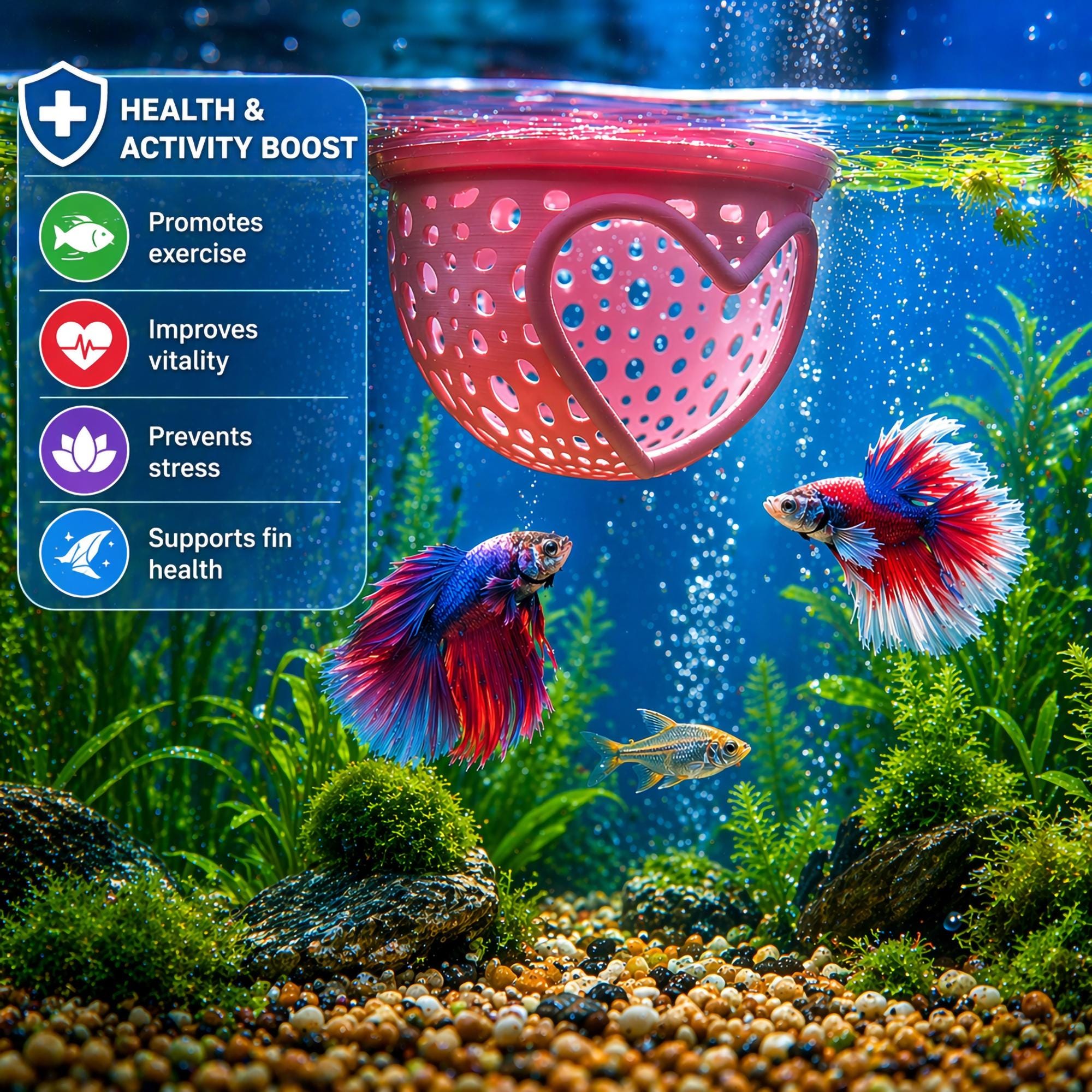Aquarium Heart Floating Betta Fish Training Green