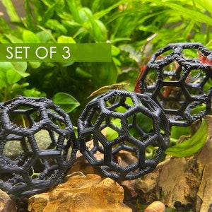 Aquarium Moss Holder, Fish Tank Decor, Perfect for Shrimp and Betta Tank, Set of 3, Aquarium Safe Plastic, Made in Canada and Fast Shipping.