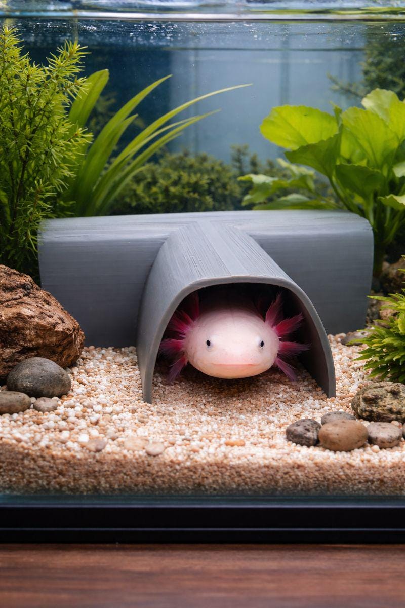 Aquarium Grot – Ondergrondse Tunnel Met Meerdere Kamers, 3D-geprint, Voor Meerval, Garnalen, Axolotl, Schuilplaats Voor Zoetwatervissen 5 miniatura