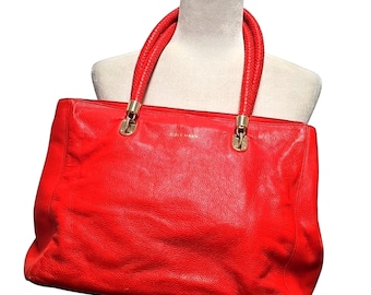 Cole Haan Damen Große Rote 6 Fach Gold Akzent Hand Umhängetasche 13x10x6