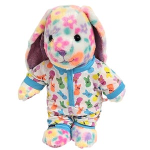 Build-a-Bear 2022 Floral Plush Bunny Original BAB Bunny Peeps Pajamas 16" image 4
