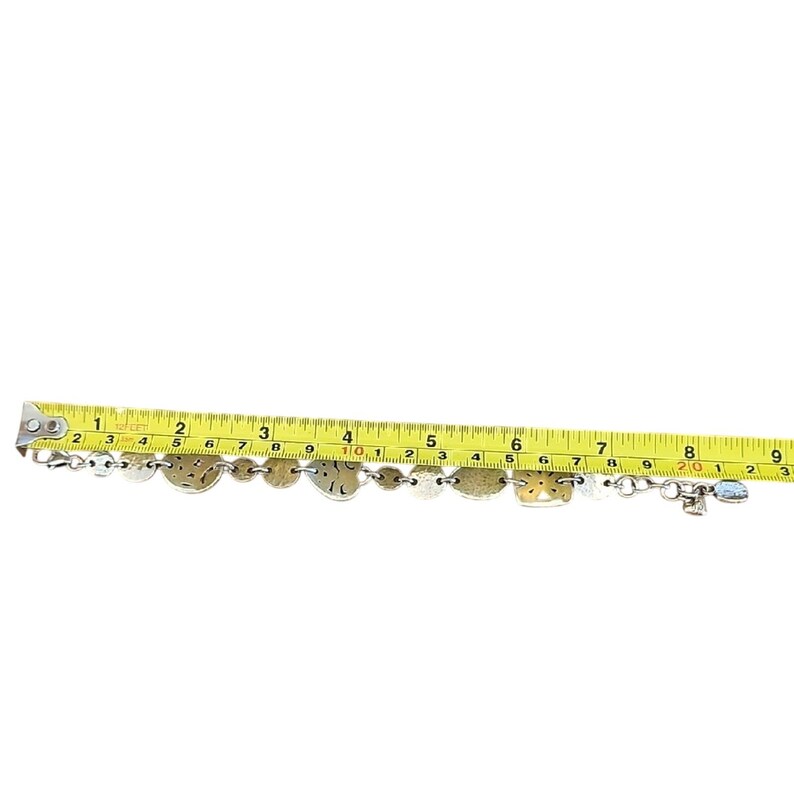 Brighton Silber Ton w / Blau und klare Kristalle Dekorative Link Charm Armband Bild 10