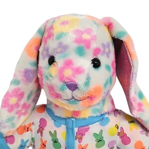 Build-a-Bear 2022 Floral Plush Bunny Original BAB Bunny Peeps Pajamas 16" image 2