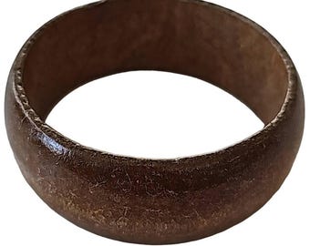 Vintage 70's Wooden 2.5" I.D. 3" O.D. 1.125" Wide No Markings Slip On Bangle Braclet