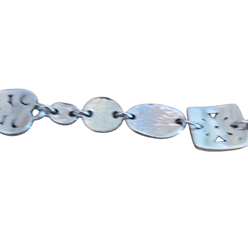 Brighton Silber Ton w / Blau und klare Kristalle Dekorative Link Charm Armband Bild 8