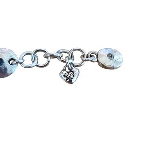 Brighton Silber Ton w / Blau und klare Kristalle Dekorative Link Charm Armband Bild 5