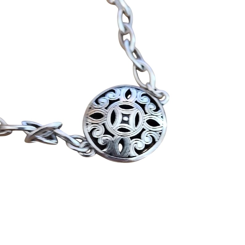 Brighton Serendipity Silverplate Circle Disc Pendant Necklace 40" Women Jewelry image 4