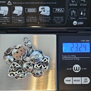 Brighton Silber Ton w / Blau und klare Kristalle Dekorative Link Charm Armband Bild 11