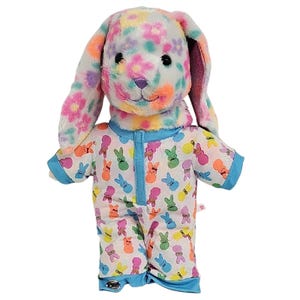 Build-a-Bear 2022 Floral Plush Bunny Original BAB Bunny Peeps Pajamas 16" image 1