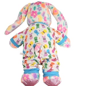 Build-a-Bear 2022 Floral Plush Bunny Original BAB Bunny Peeps Pajamas 16" image 3