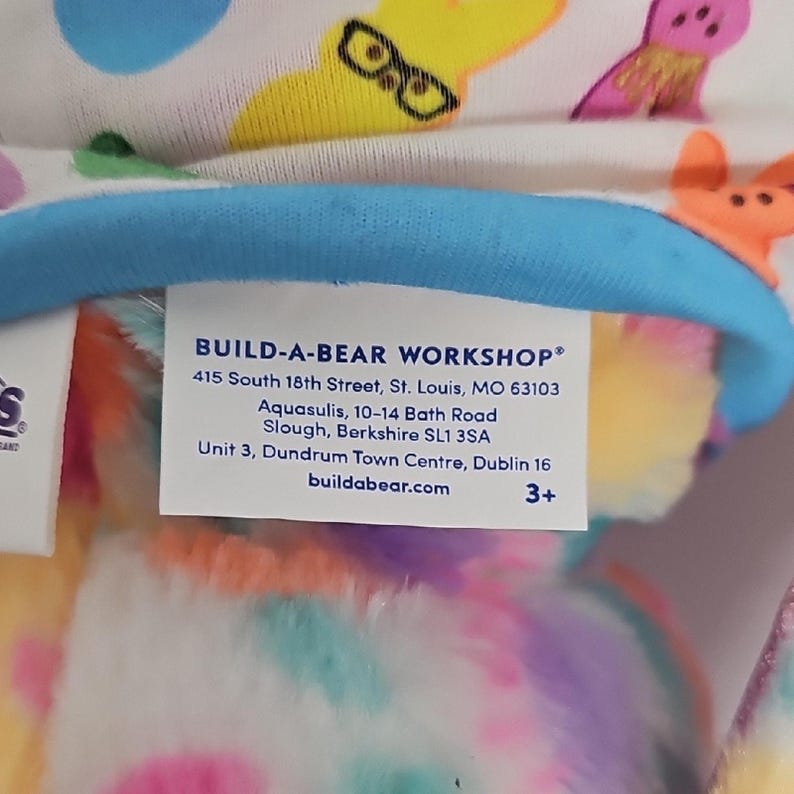 Build-a-Bear 2022 Floral Plush Bunny Original BAB Bunny Peeps Pajamas 16" image 9