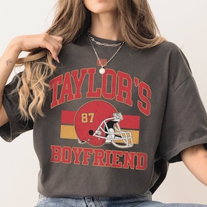 Taylor&#39;s Boyfriend Shirt Vintage Taylor and Travis Comfort Colors Shirt, Kansas City  Football Era Distressed Shirt, Taylor Football Tee