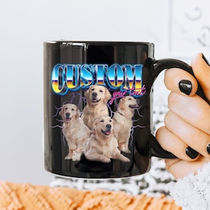 Custom Pet Picture Mug Retro Dog Photo Mug  Picture Collage Mug 90s Retro Coffee Mug Pet Lover Gift for Dog Mom Personalized Dog Lover Gift