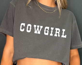 Cowgirl Crop Top: Western Boxy T-shirt, Country Music T-shirt