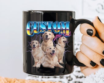 Custom Pet Picture Mug Retro Dog Photo Mug  Picture Collage Mug 90s Retro Coffee Mug Pet Lover Gift for Dog Mom Personalized Dog Lover Gift